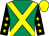 Emerald green, yellow cross belts, black sleeves, yellow stars and cap