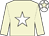 Beige body, white star, beige arms, white cap, beige star