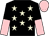 black, beige stars, black and pink halved sleeves, pink cap