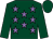 Dark green, mauve stars, dark green sleeves and cap