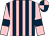 Dark blue and pink stripes, pink sleeves, dark blue armlets, dark blue and pink quartered cap