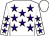 White, purple stars, white cap