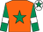 Orange, emerald green star, emerald green sleeves, white armlet, white cap, emerald green star