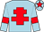 Light blue, red cross of lorraine, armlets and star on cap