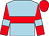 Light blue, red hoop, red sleeves, light blue armlet, red cap