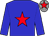 Blue body, red star, blue arms, grey cap, red star