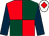 Red and dark green (quartered), dark blue sleeves, white cap, red diamond