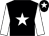 Black body, white star, white arms, black cap, white star