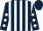 Dark blue and white stripes, diamonds on sleeves, dark blue cap