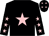 Black, pink star, pink stars on sleeves, black cap, pink stars