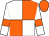 White and orange (quartered), white sleeves, orange armlets, orange cap