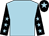 Light blue body, black arms, light blue stars, black cap, light blue star