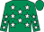 Emerald green, white stars, emerald green cap