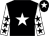 Black, white star, white sleeves, black stars, black cap, white star