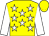 Yellow body, white stars, white arms, yellow cap