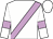 white, lilac sash and armlets