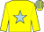 Yellow, light blue star, striped cap