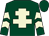 Dark green, beige cross of lorraine, beige chevrons on sleeves, dark green cap