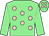 Light green, pink spots, light green sleeves