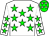 White body, green stars, white arms, green stars, green cap, white stars