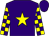 Purple, yellow star, checked sleeves