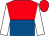 red and royal blue halved horizontally, white sleeves, red cap