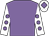 Mauve, white sleeves, mauve spots, white cap, mauve diamond