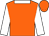 Orange, white collar, white sleeves and white peak on orange cap