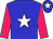 Big-blue body, white star, rose arms, big-blue cap, white star