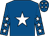 Royal blue, white star, royal blue sleeves, white stars and stars on cap