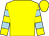 Yellow, light blue hooped sleeves