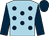 Light blue, dark blue spots, sleeves and cap