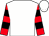 White, red and black hooped sleeves