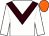 White body, brown chevron, white arms, orange cap