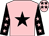 Pink, black star, black sleeves, pink stars, pink cap, black stars