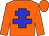 Orange body, blue cross of lorraine, orange arms, orange cap