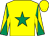 Yellow, emerald green star, diabolo on sleeves, yellow cap