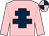 Pink, dark blue cross of lorraine, quartered cap