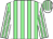 light green, white stripes, white sleeves, light green stripes, white cap, light green stripes