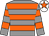 Grey and orange hoops, white cap, orange star