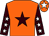 Orange, brown star, brown sleeves, white stars, orange cap, white star