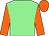 Light green, orange sleeves and cap