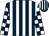 Dark blue and white stripes, checked sleeves