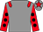 Grey, red epaulettes, red sleeves, black spots, grey cap, red star