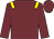 Garnet body, yellow epaulettes, garnet arms, garnet cap