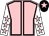 Pink, black seams, white sleeves, pink stars, black cap, pink star