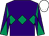 PURPLE, EMERALD GREEN triple diamond, diabolo on sleeves, WHITE cap