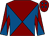 Maroon and royal blue diabolo, maroon cap, royal blue diamonds
