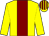 yellow, maroon stripe, striped cap