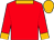 Flame red, old gold collar cuffs and cap